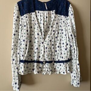 Free People Printed Blouse